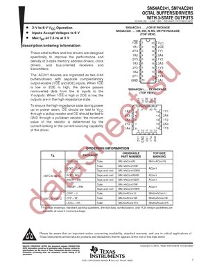 SN74AC241PWE4 datasheet  